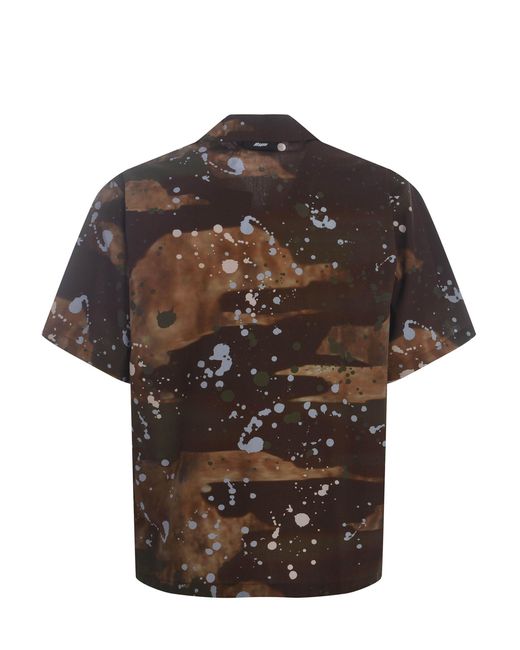 Camicia "Dripping Camo" di MSGM in Brown da Uomo
