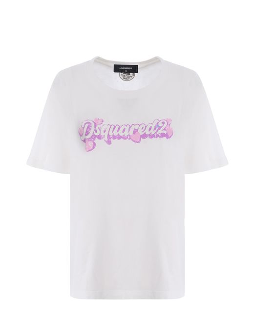 T-shirt 2 Cuori di DSquared² in White