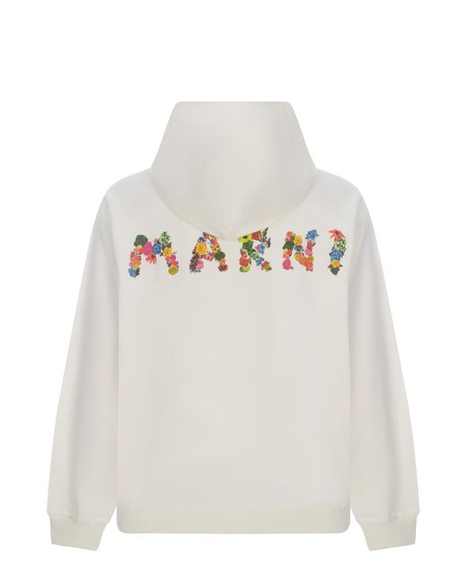 Felpa hoodie di Marni in White da Uomo