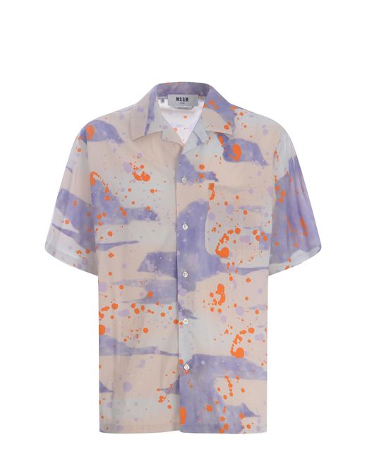 Camicia "Dripping Camo" di MSGM in Multicolor da Uomo