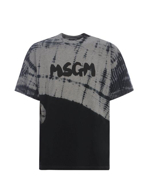 T-shirt "Tie & Dye" di MSGM in Gray da Uomo