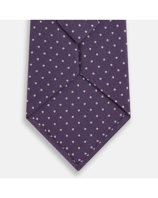 Turnbull & Asser Lavender And Purple Micro Dot Silk Tie for men