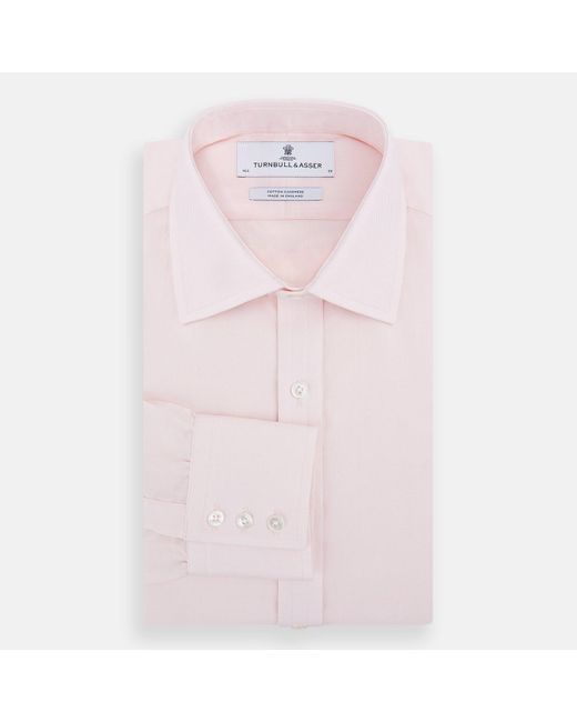 Turnbull & Asser Pale Pink Cotton Cashmere Mayfair Shirt for men