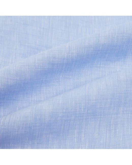 Turnbull & Asser Pale Blue Linen Mayfair Shirt for men
