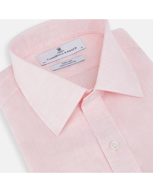 Turnbull & Asser Pale Pink Linen Mayfair Shirt for men