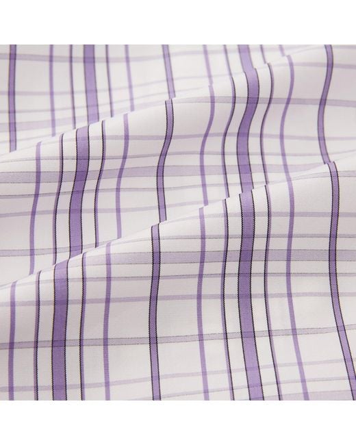 Turnbull & Asser Purple Plaid Check Mayfair Shirt for men