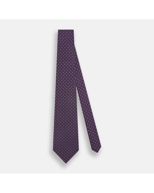 Turnbull & Asser Lilac And Purple Micro Dot Silk Tie for men