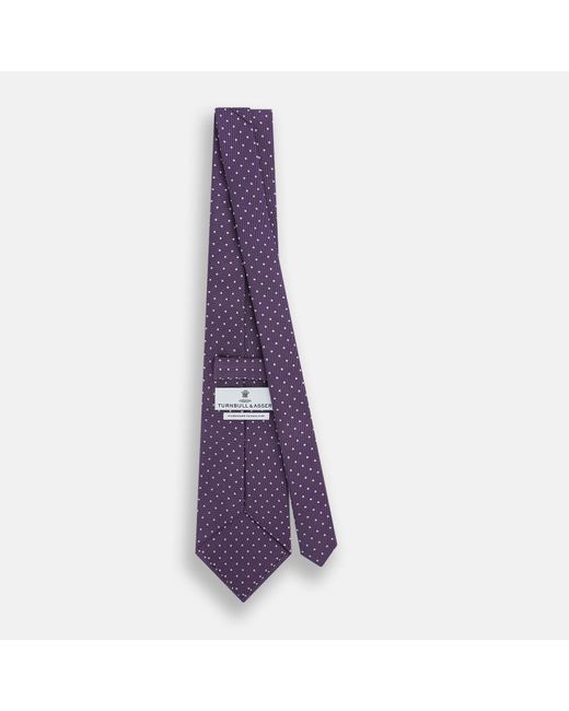 Turnbull & Asser Lavender And Purple Micro Dot Silk Tie for men