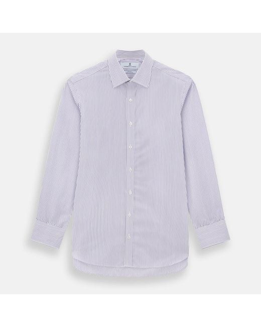 Turnbull & Asser Purple Shadow Stripe Mayfair Shirt for men