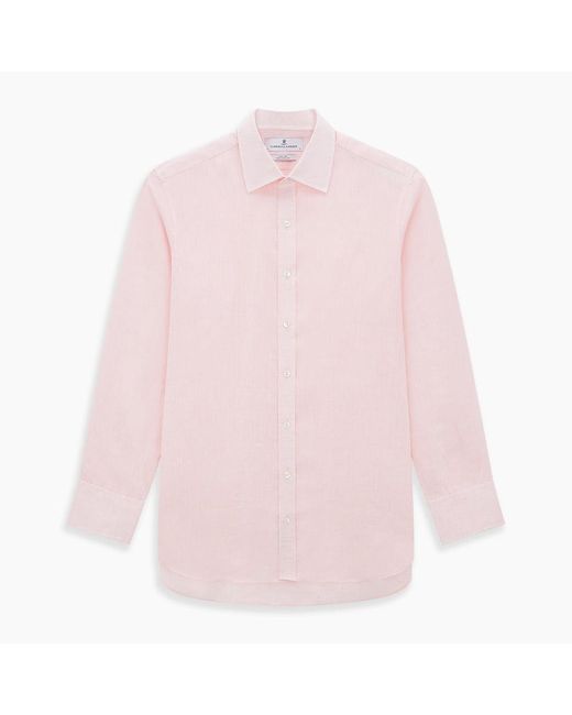 Turnbull & Asser Pale Pink Linen Mayfair Shirt for men