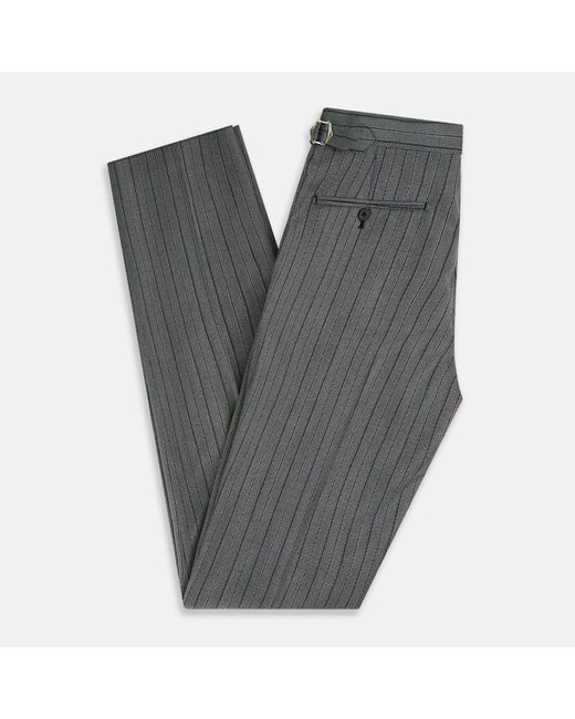 Turnbull & Asser Gray Grey Multi Pinstripe Morning Dress Trousers for men