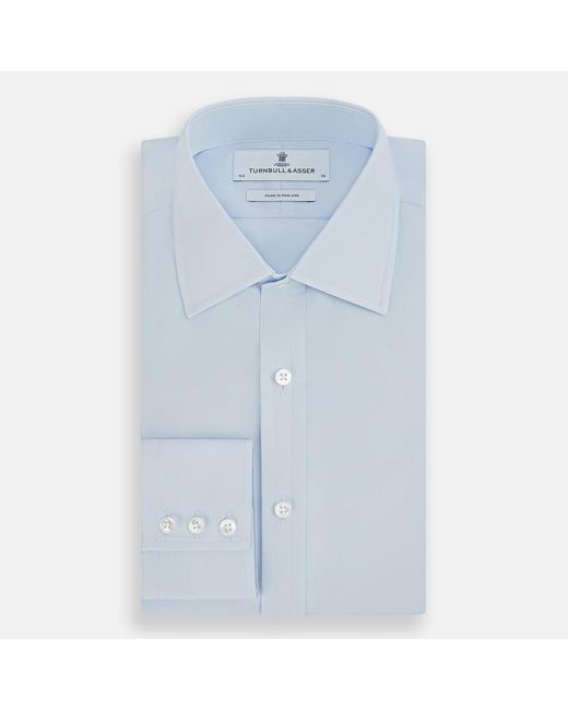 Turnbull & Asser Pale Blue Cotton Regular Fit Mayfair Shirt for men