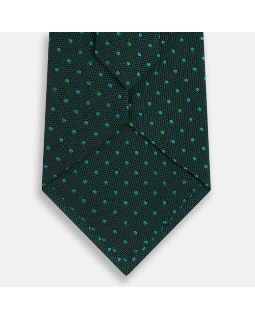 Turnbull & Asser Dark Green Micro Dot Silk Tie for men