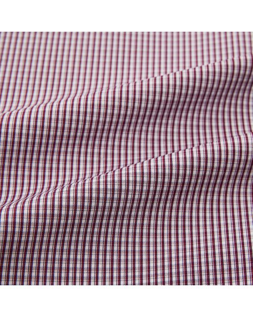 Turnbull & Asser Purple Burgundy Micro Check Mayfair Shirt for men