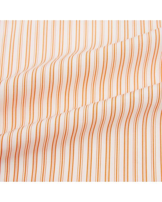 Turnbull & Asser Pink Orange Ticking Stripe Mayfair Shirt for men