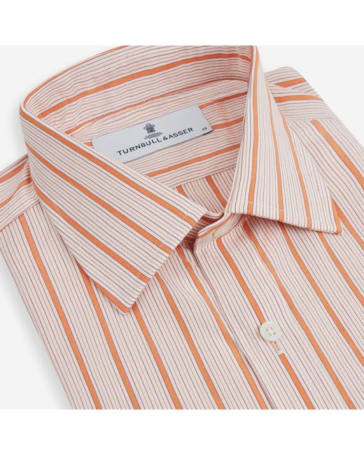Turnbull & Asser Multicolor Orange Graph Overlay Check Mayfair Shirt for men