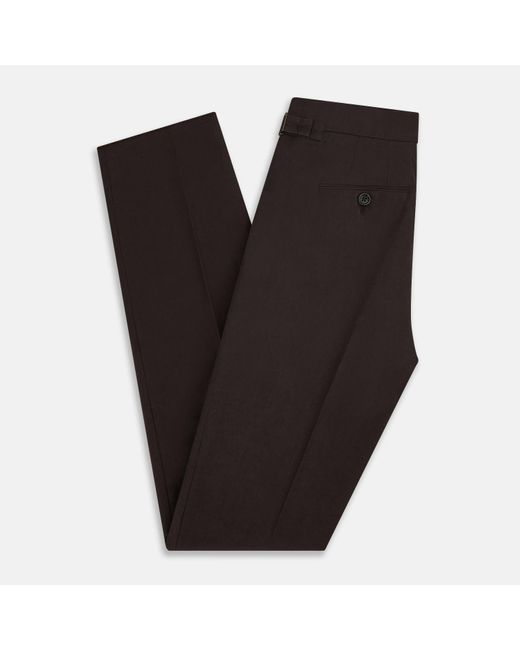 Turnbull & Asser Black Brown Linen Henry Trousers for men