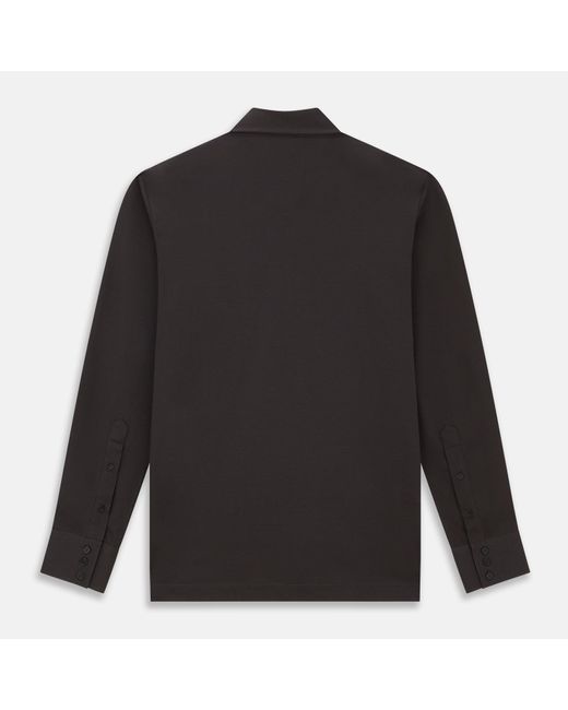 Turnbull & Asser Black Brown Cotton Polo Shirt for men