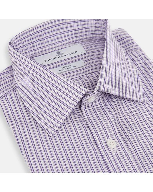 Turnbull & Asser Purple Double Graph Check Mayfair Shirt for men