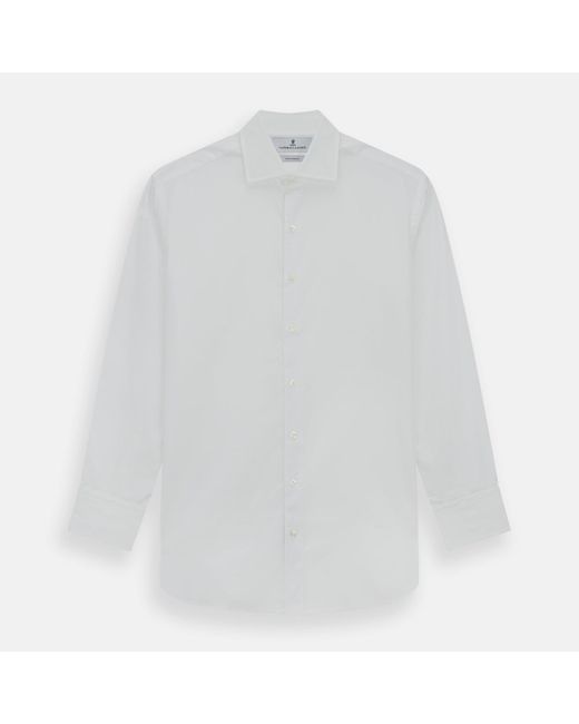 Turnbull & Asser Tailored Fit Plain White Cotton Shirt With Kent Collar And 3-button Cuffs for men