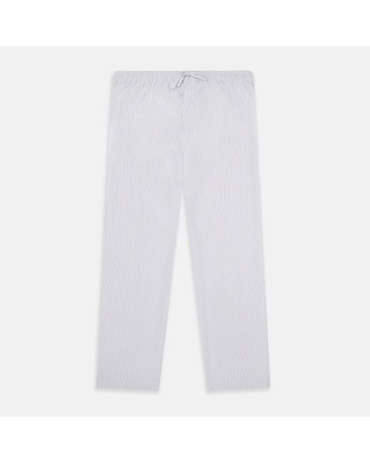 Turnbull & Asser White Red Multi Pinstripe Pyjama Trousers for men