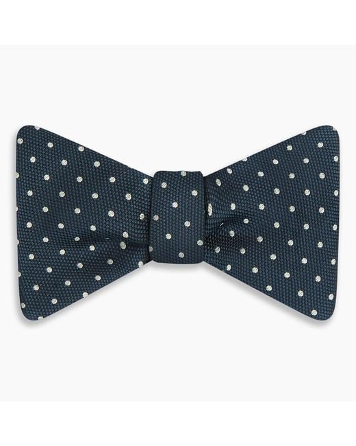 Turnbull & Asser Blue Navy Micro Dot Silk Bow Tie for men