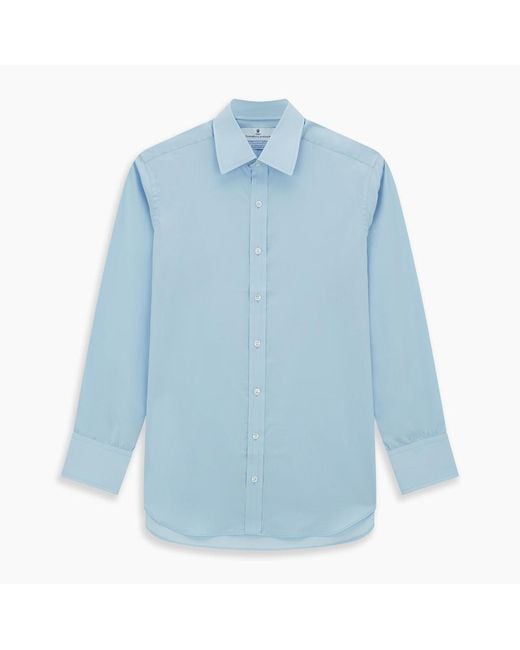 Turnbull & Asser Light Blue Sea Island Quality Cotton Shirt With T&a Collar And 3-button Cuffs for men