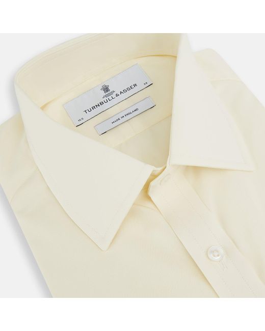 Turnbull & Asser White Cream Cotton Shirt With T&a Collar And Double Cuffs for men