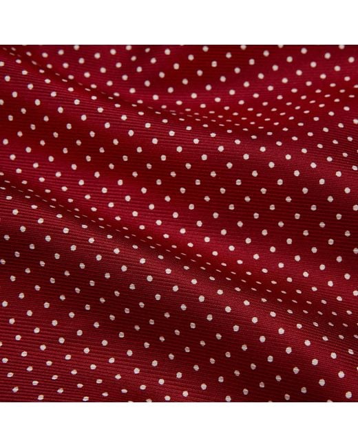 Turnbull & Asser Red Burgundy Spot Silk Gown for men