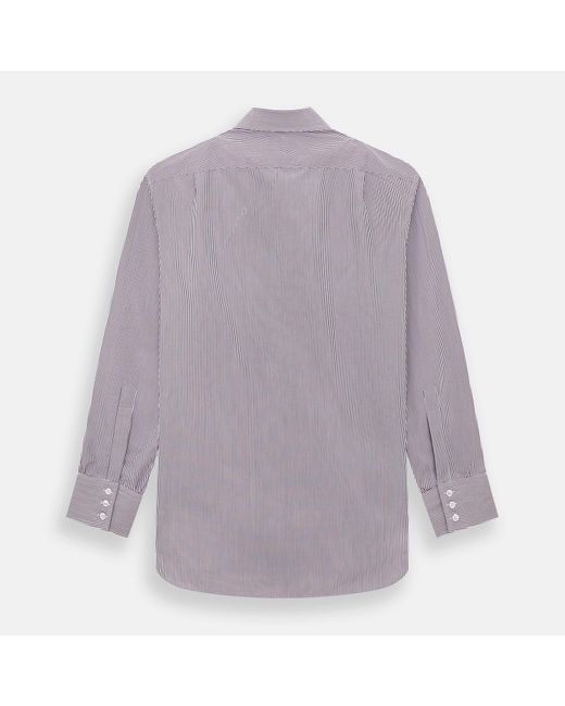 Turnbull & Asser Purple Burgundy Shadow Stripe Mayfair Shirt for men