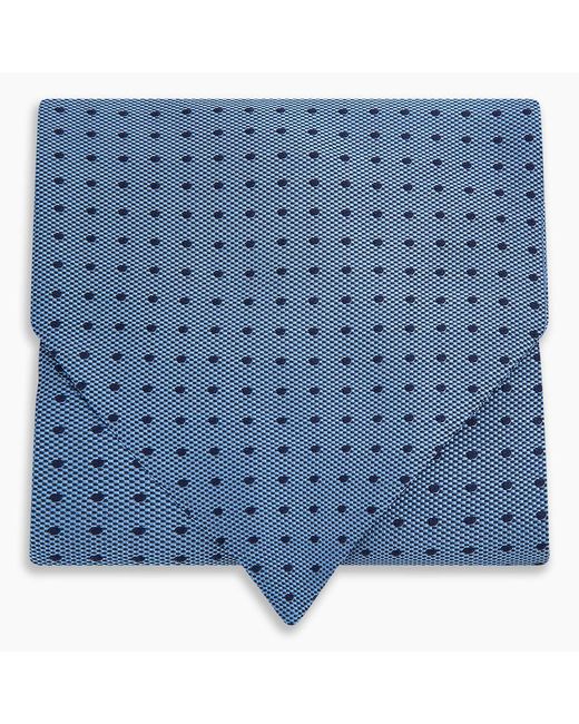 Turnbull & Asser Navy And Blue Micro Dot Silk Cravat for men