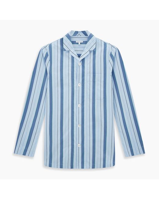 Turnbull & Asser Blue Baiadera Stripe Pyjama Shirt for men