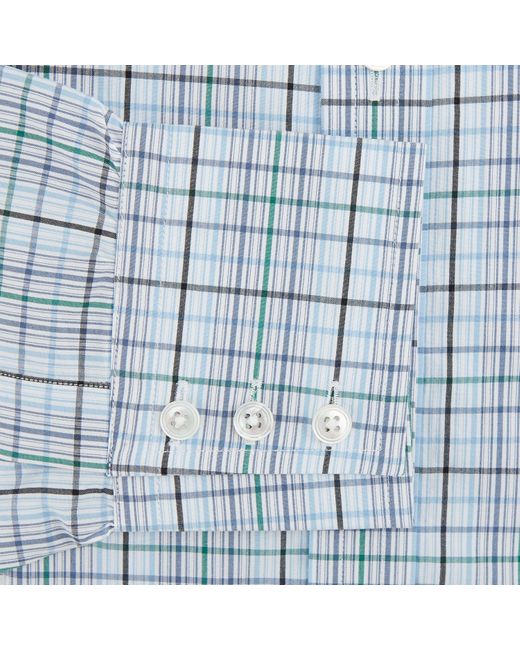 Turnbull & Asser Blue And Green Multi Check Mayfair Shirt for men