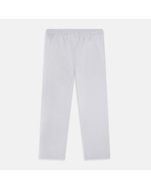Turnbull & Asser White Red Multi Pinstripe Pyjama Trousers for men