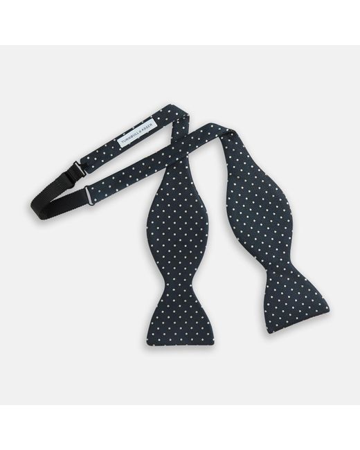 Turnbull & Asser Blue Navy Micro Dot Silk Bow Tie for men