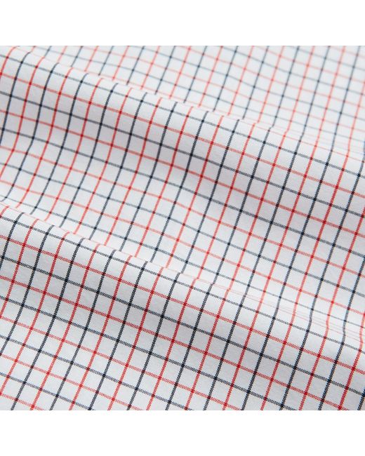 Turnbull & Asser White Red And Navy Graph Check Mayfair Shirt for men