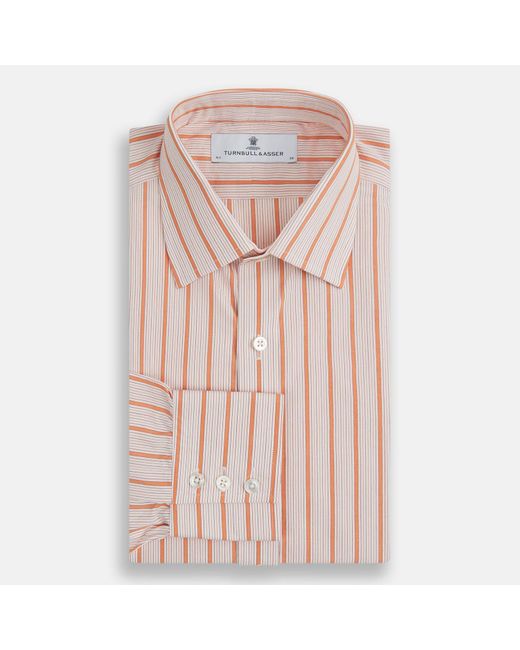Turnbull & Asser Multicolor Orange Graph Overlay Check Mayfair Shirt for men