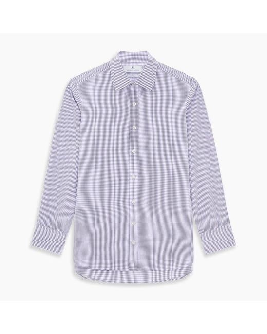 Turnbull & Asser Purple Micro Shadow Check Mayfair Shirt for men