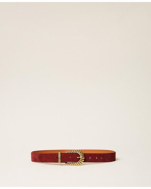 Twinset Red Suede Belt