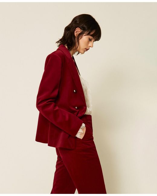 Twinset Red Velvet Blazer