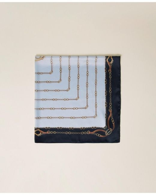 Twinset Blue Foulard With Chain Print