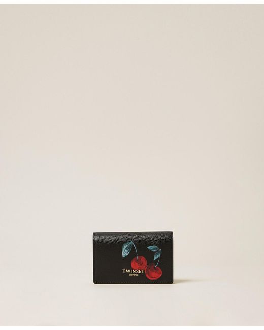 Twinset Natural Wallet With Cherry Print