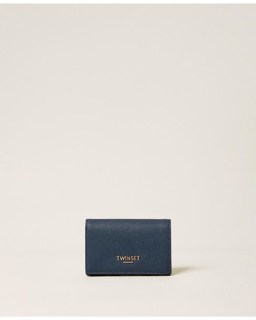 Twinset Blue Medium Wallet With Logo