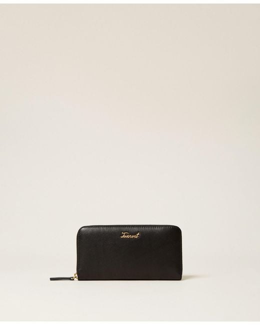 Twinset Natural Zip Around Leather Wallet
