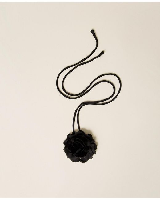 Twinset Natural Choker With Satin Flower