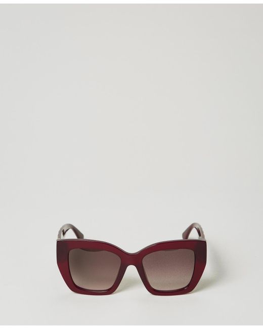 Twinset Pink Opalescent Oversized Sunglasses