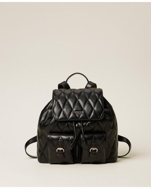 Zaino Quilted Con Tasche di Twinset in Black