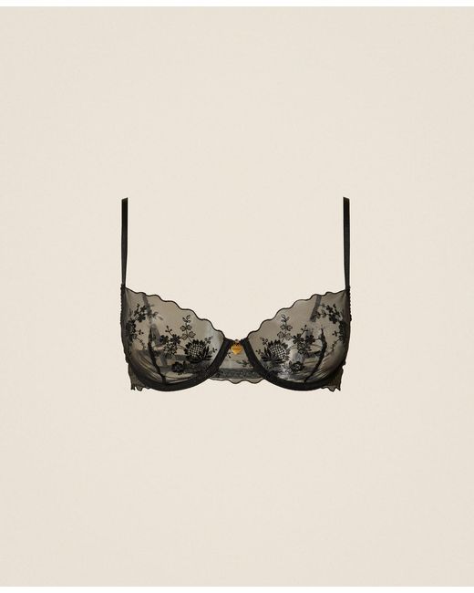 Twinset Natural Underwired Floral Tulle Bra