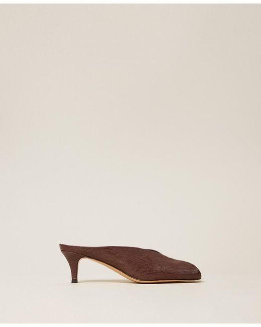 Twinset Natural Leather Mules