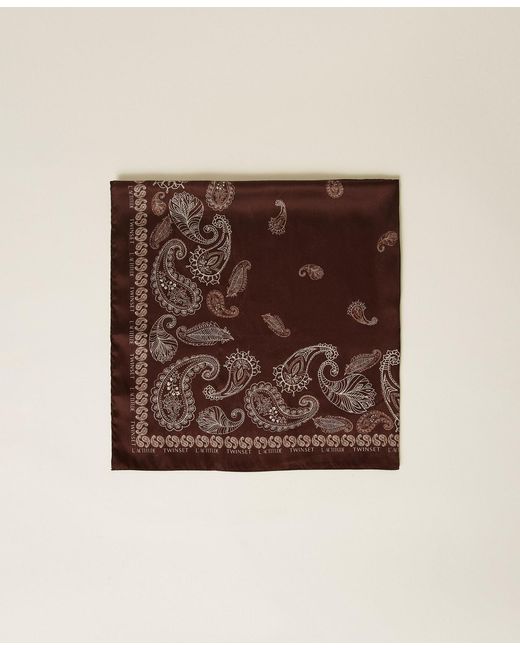 Twinset Brown Keffiyeh With Foulard Print